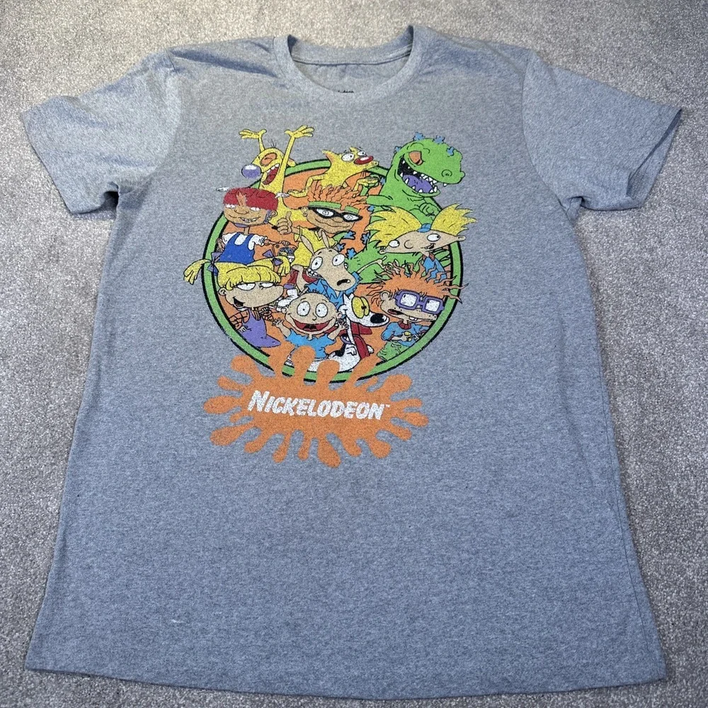Nickelodeon M Medium T-Shirt 90s TV Cartoon Characters Rugrats Colorful‎ Y2K